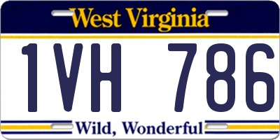WV license plate 1VH786
