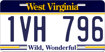 WV license plate 1VH796