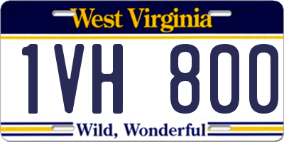 WV license plate 1VH800