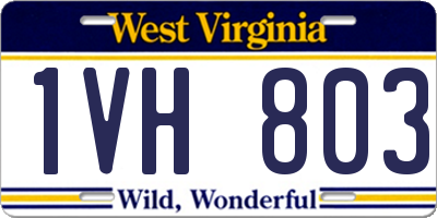 WV license plate 1VH803