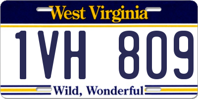 WV license plate 1VH809