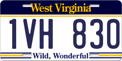 WV license plate 1VH830