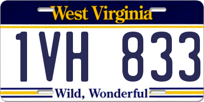 WV license plate 1VH833