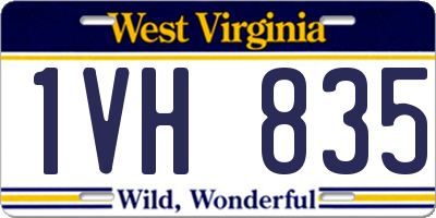 WV license plate 1VH835