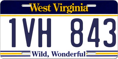 WV license plate 1VH843