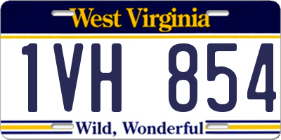 WV license plate 1VH854