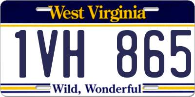 WV license plate 1VH865