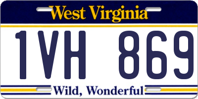 WV license plate 1VH869