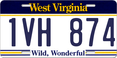 WV license plate 1VH874