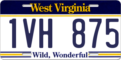 WV license plate 1VH875
