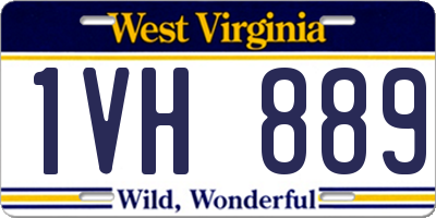 WV license plate 1VH889