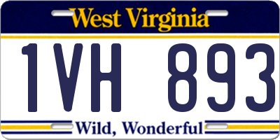 WV license plate 1VH893