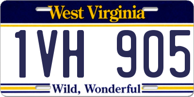 WV license plate 1VH905