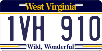 WV license plate 1VH910