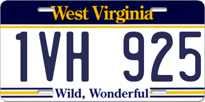 WV license plate 1VH925