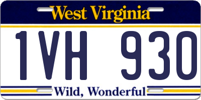 WV license plate 1VH930