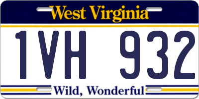 WV license plate 1VH932