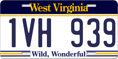WV license plate 1VH939