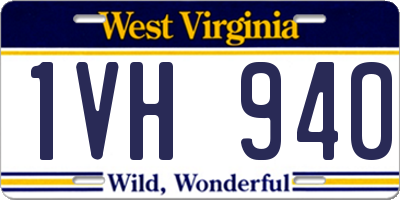 WV license plate 1VH940