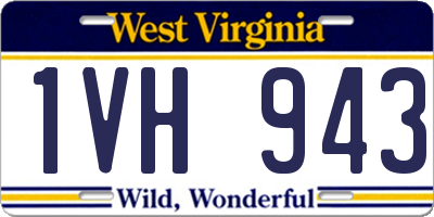 WV license plate 1VH943