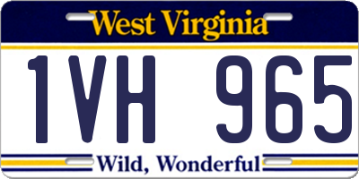 WV license plate 1VH965
