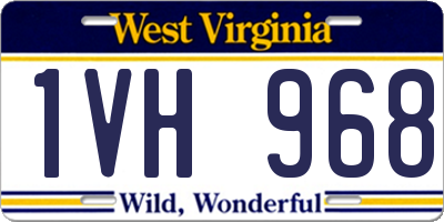 WV license plate 1VH968