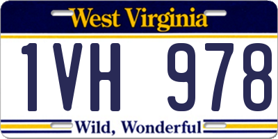 WV license plate 1VH978
