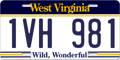 WV license plate 1VH981