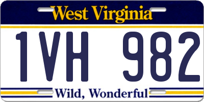 WV license plate 1VH982