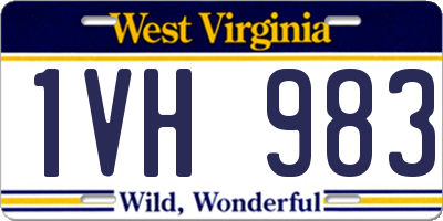 WV license plate 1VH983
