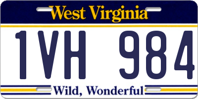 WV license plate 1VH984