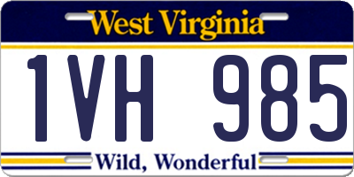 WV license plate 1VH985