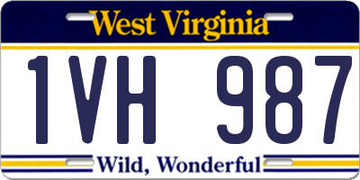 WV license plate 1VH987