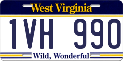 WV license plate 1VH990