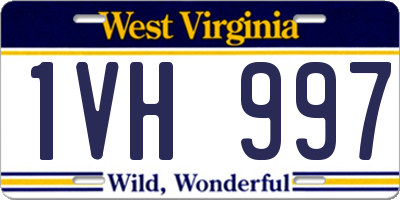 WV license plate 1VH997