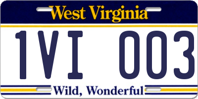 WV license plate 1VI003