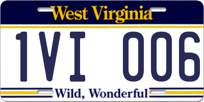WV license plate 1VI006