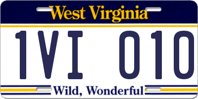 WV license plate 1VI010