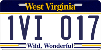 WV license plate 1VI017