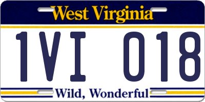 WV license plate 1VI018