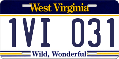 WV license plate 1VI031