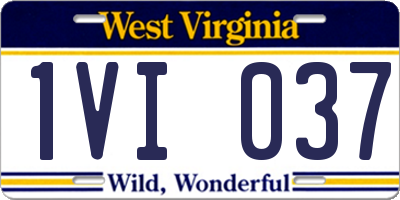 WV license plate 1VI037
