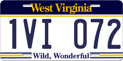WV license plate 1VI072