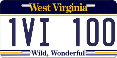 WV license plate 1VI100