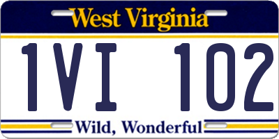 WV license plate 1VI102