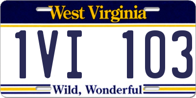 WV license plate 1VI103