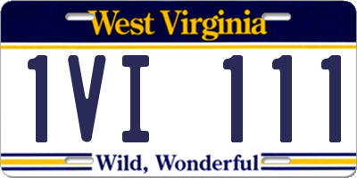 WV license plate 1VI111