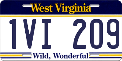 WV license plate 1VI209