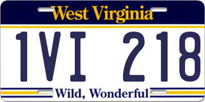 WV license plate 1VI218