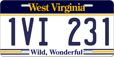 WV license plate 1VI231